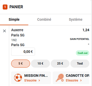 1er pari du pari combiné