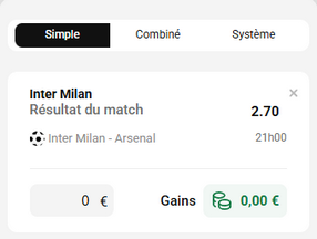 1er pari du pari systeme 2 sur 3