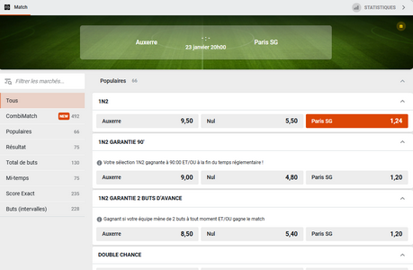 Exemple d'événement sportif football