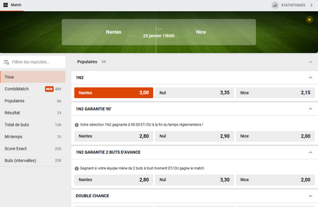 Exemple d'événement sportif football