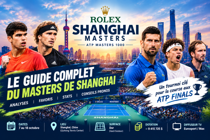 ATP Masters 1000 de Shanghai : Guide complet pour vos paris sportifs